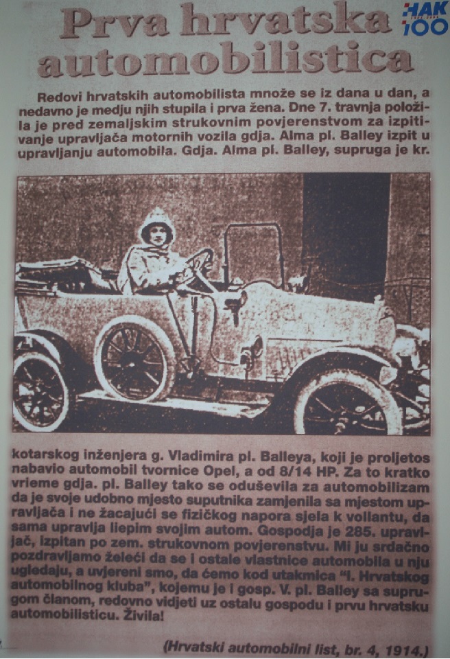100 godina od prve hrvatske automobilistice
